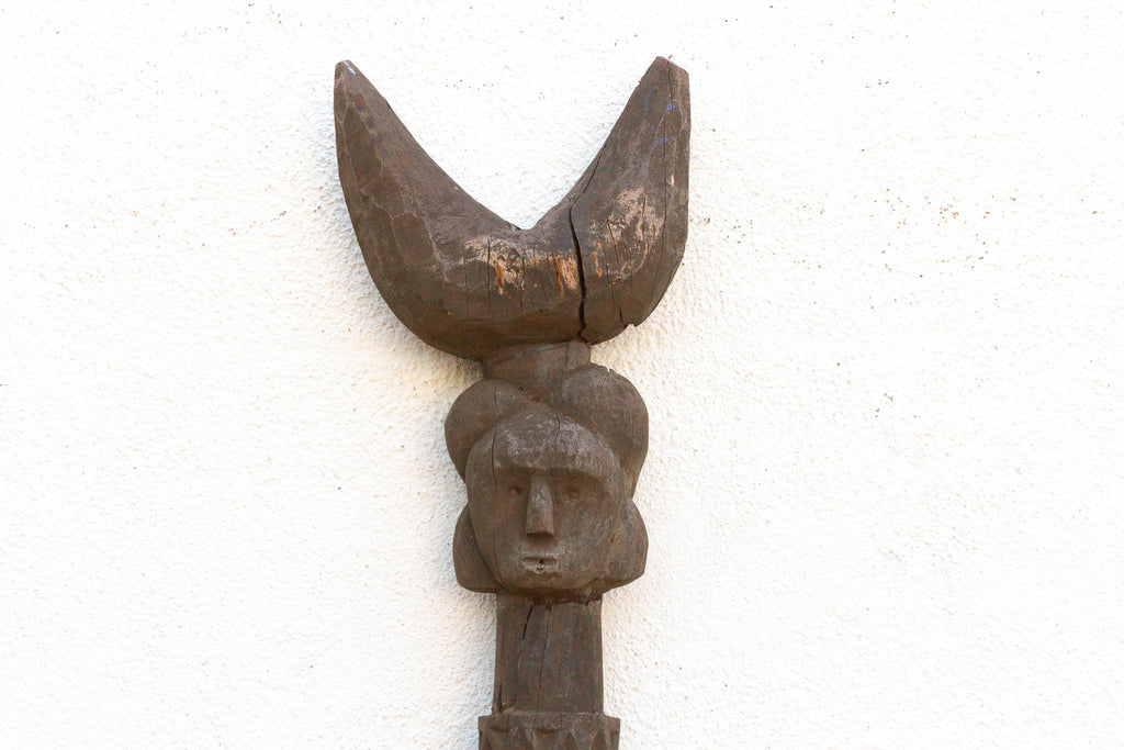 Antique 75" Tall Lobi Guardian Post