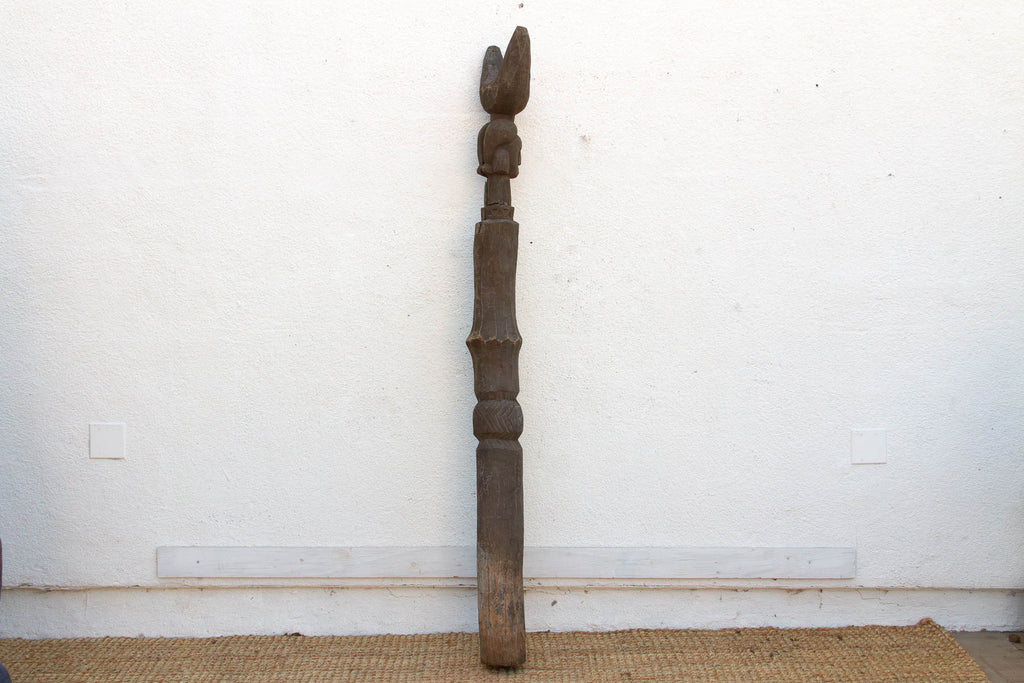 Antique 75" Tall Lobi Guardian Post