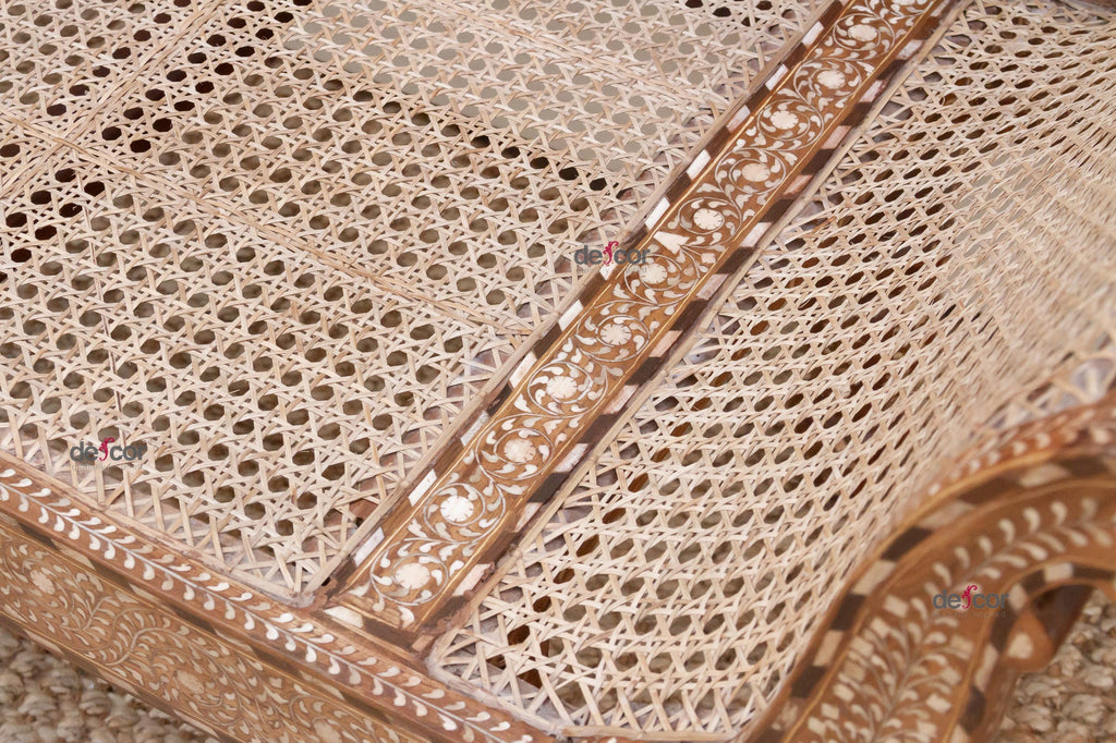 Exquisite Anglo-Indian Inlay Settee Bench
