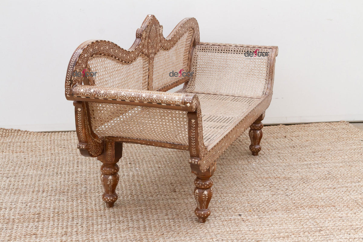 Exquisite Anglo-Indian Inlay Settee Bench