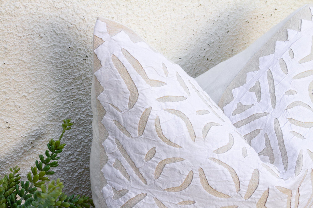 Jasmine Whisper Applique Pillow Cover