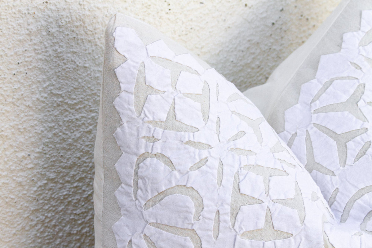 Peony Petals Applique Pillow Cover