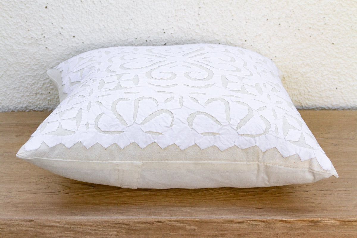 Peony Petals Applique Pillow Cover
