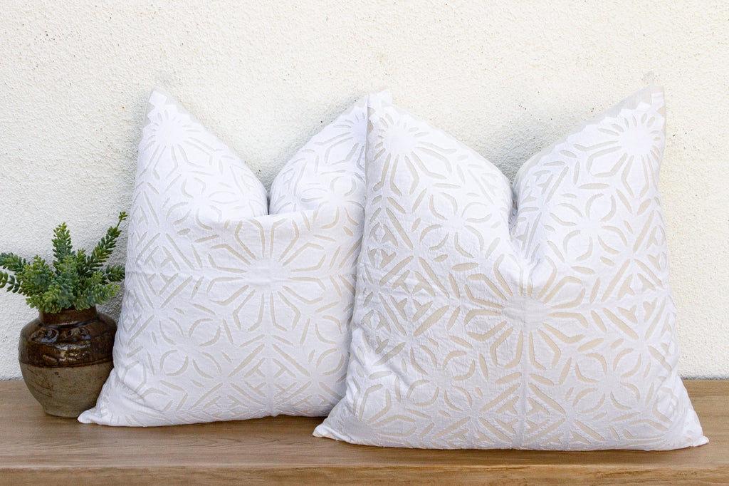 Rajwari Rose, Pair of Appliqué Pillow Covers