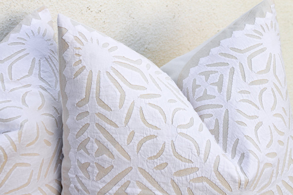 Rajwari Rose, Pair of Appliqué Pillow Covers