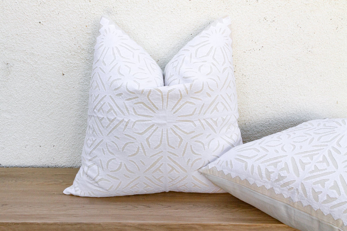 Rajwari Rose, Pair of Appliqué Pillow Covers