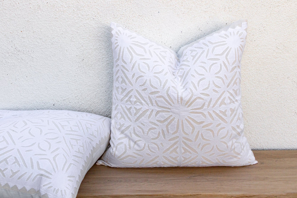 Rajwari Rose, Pair of Appliqué Pillow Covers