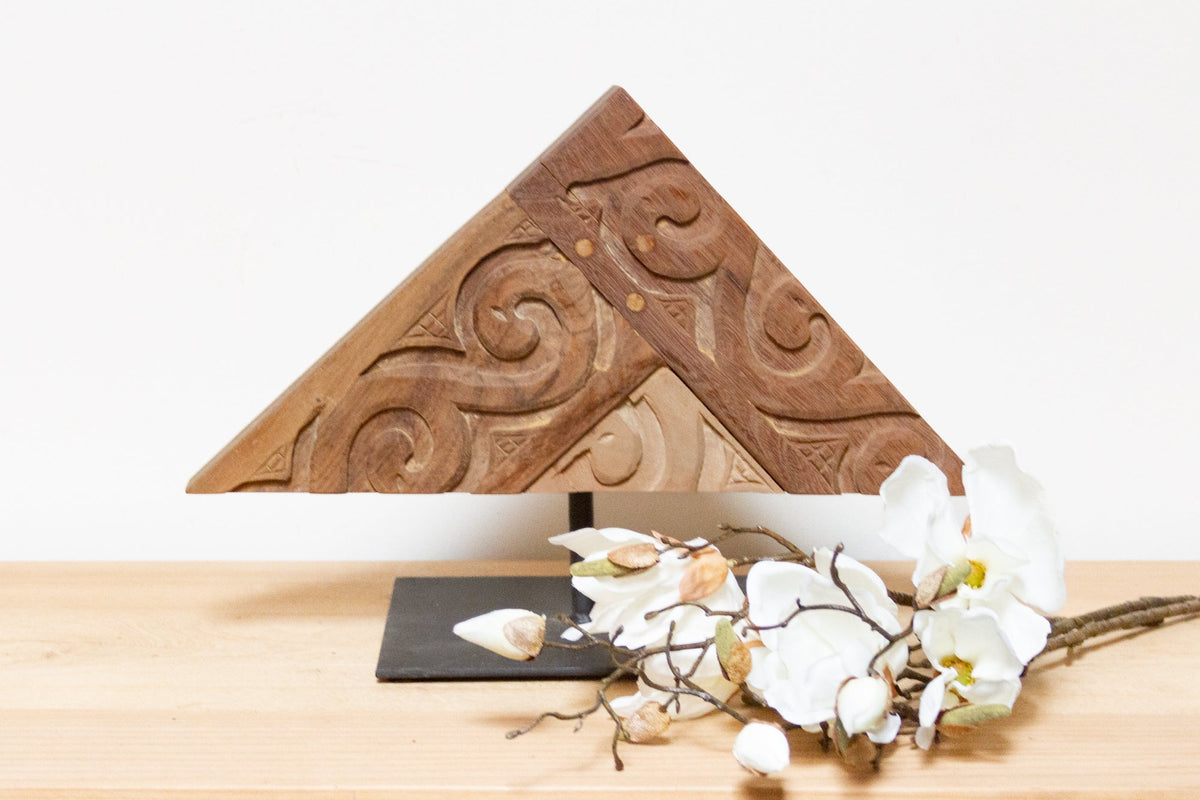 Carved Wood Pediment on Stand