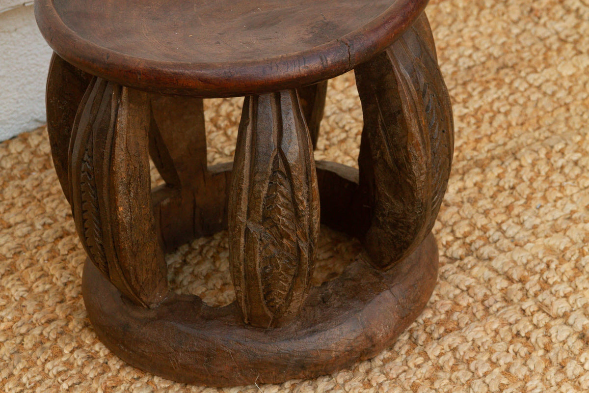 Antique Rustic Minimalist Lobi Stool (Trade)