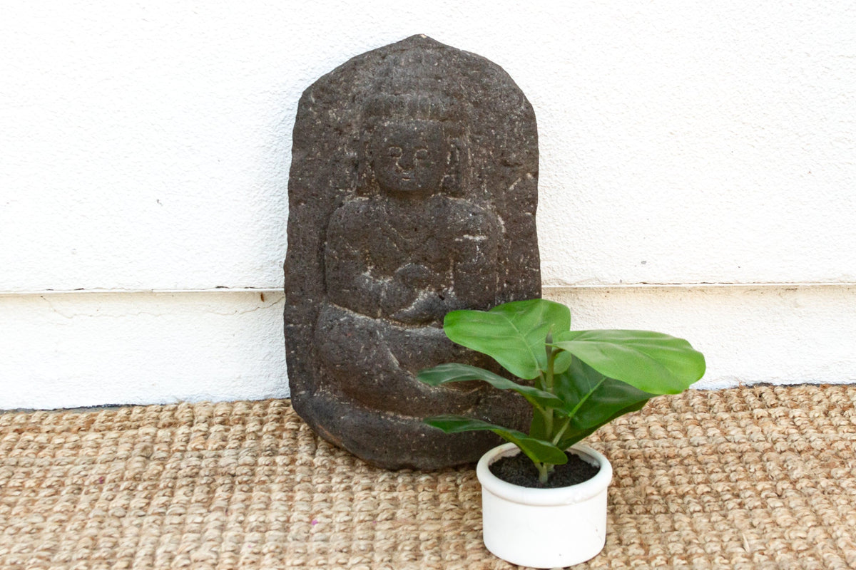 Antique Volcanic Stone Buddha Statue