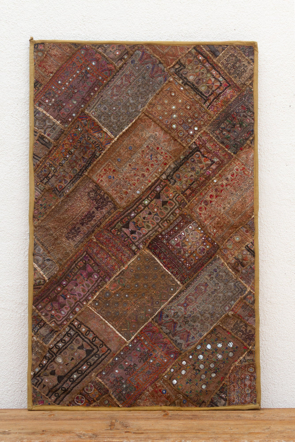 Vintage Bohemian Framed Patchwork Tapestry