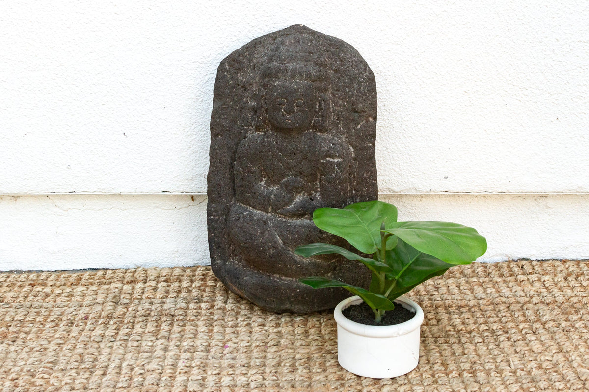 Antique Volcanic Stone Buddha Statue