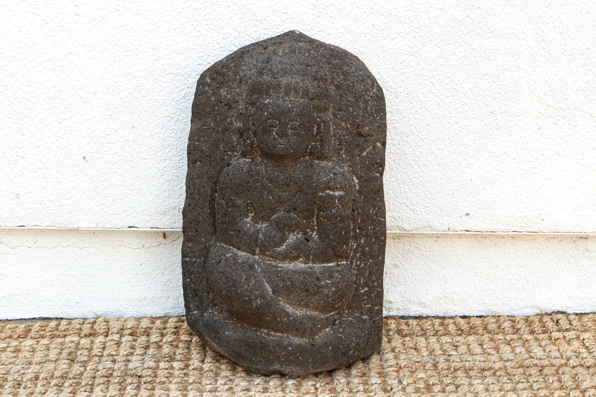 Antique Volcanic Stone Buddha Statue