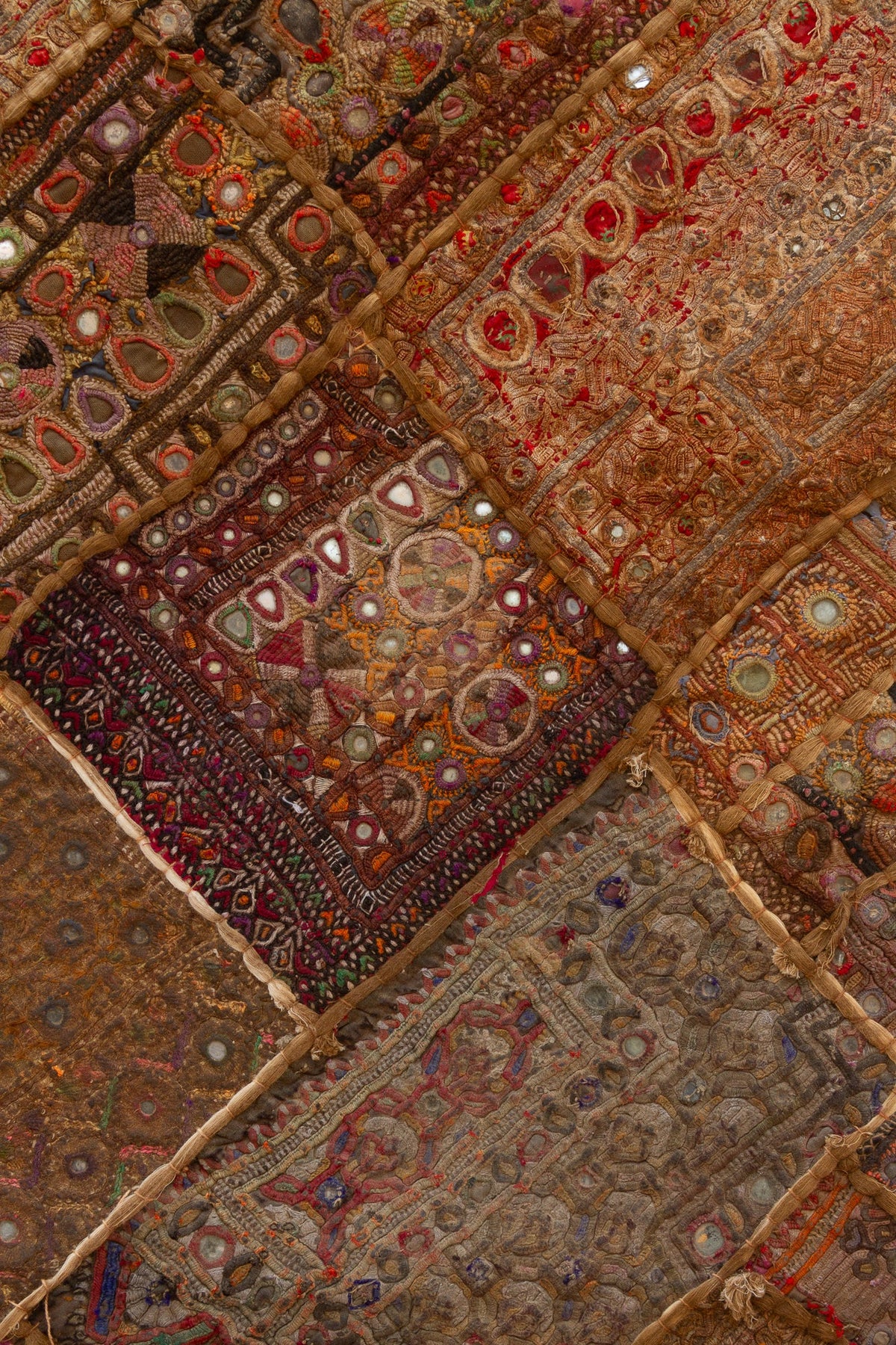 Vintage Bohemian Framed Patchwork Tapestry