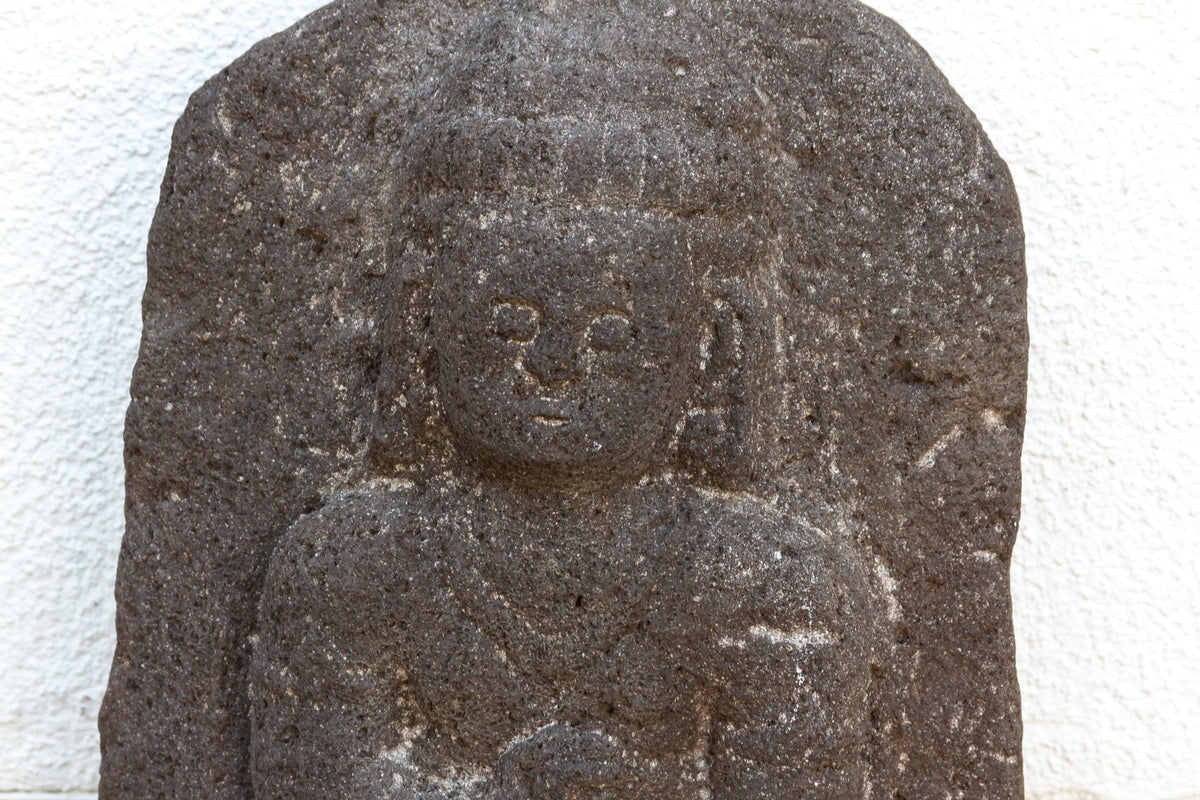 Antique Volcanic Stone Buddha Statue