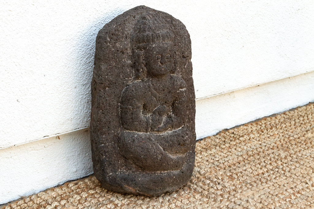 Antique Volcanic Stone Buddha Statue