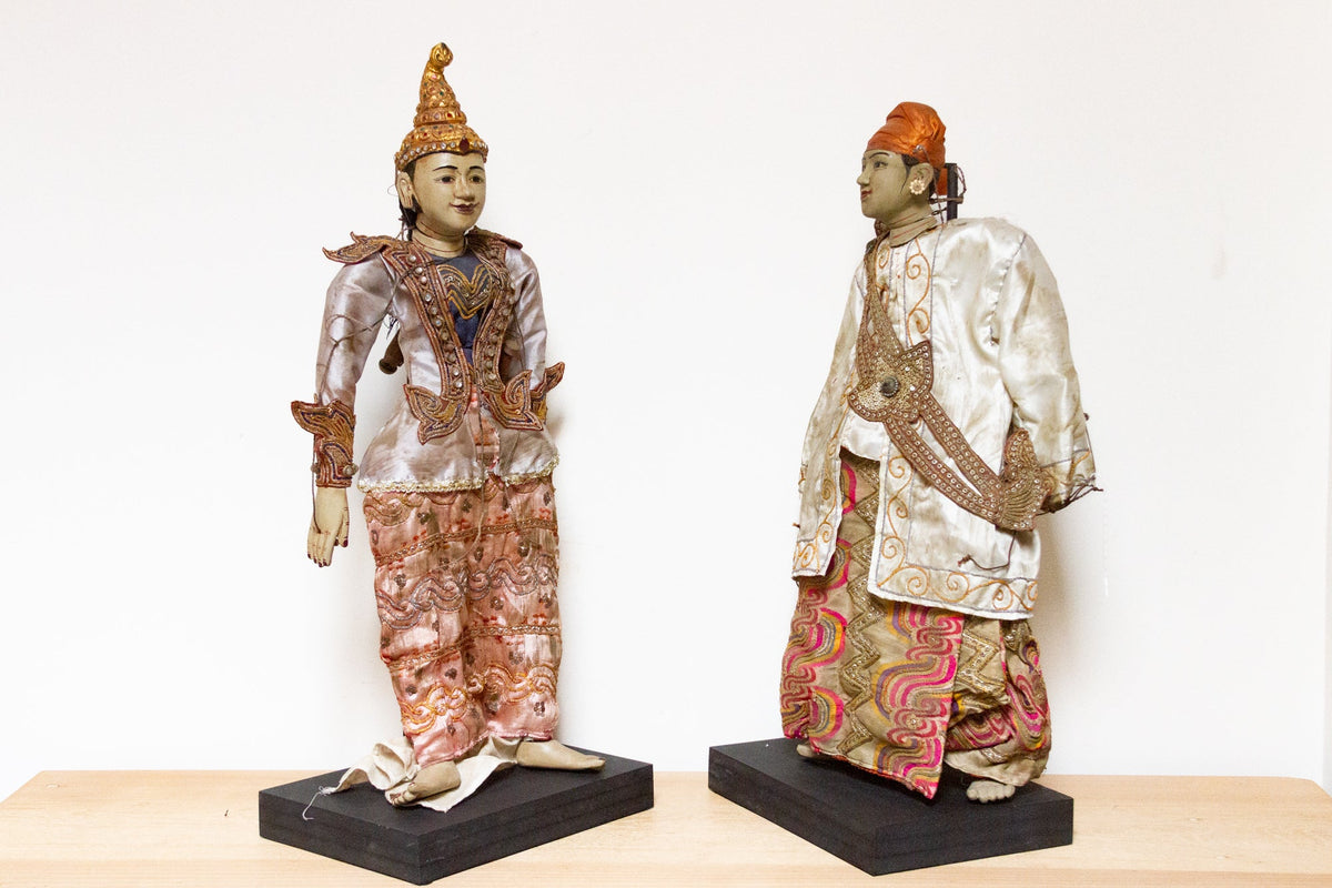 Set of Two Javanese Wayang Puppets