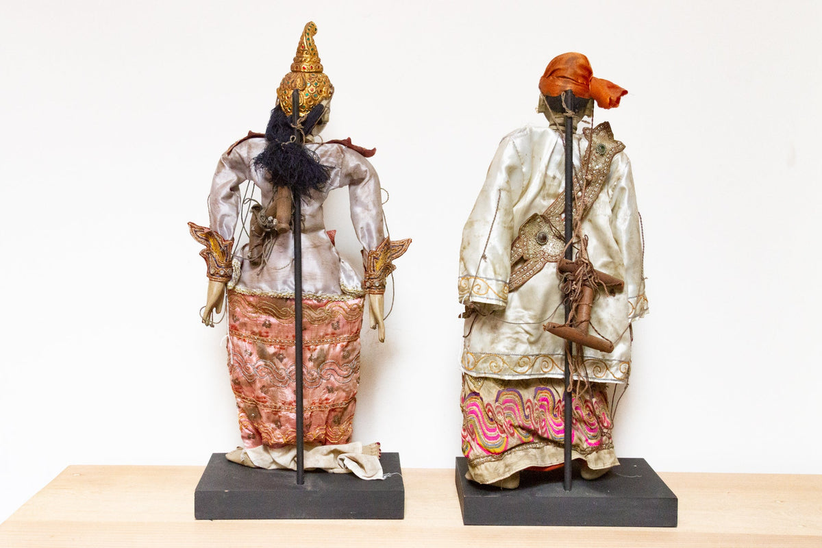 Set of Two Javanese Wayang Puppets