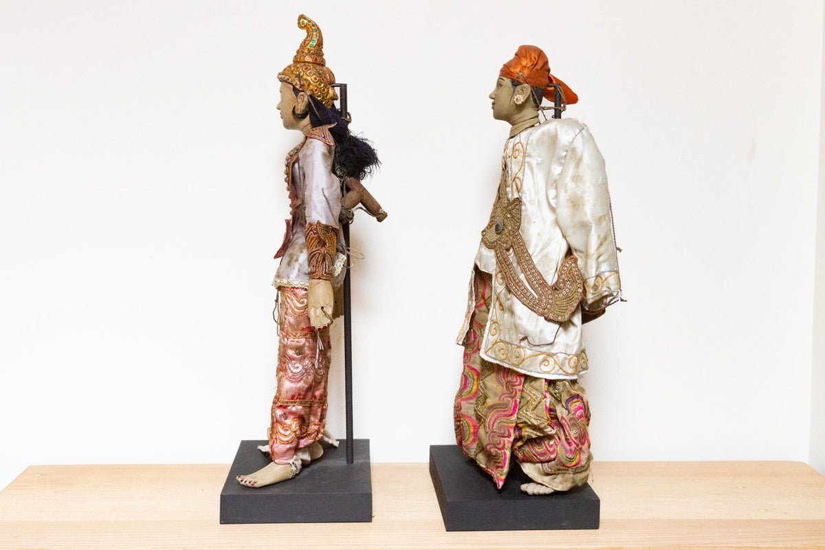Set of Two Javanese Wayang Puppets