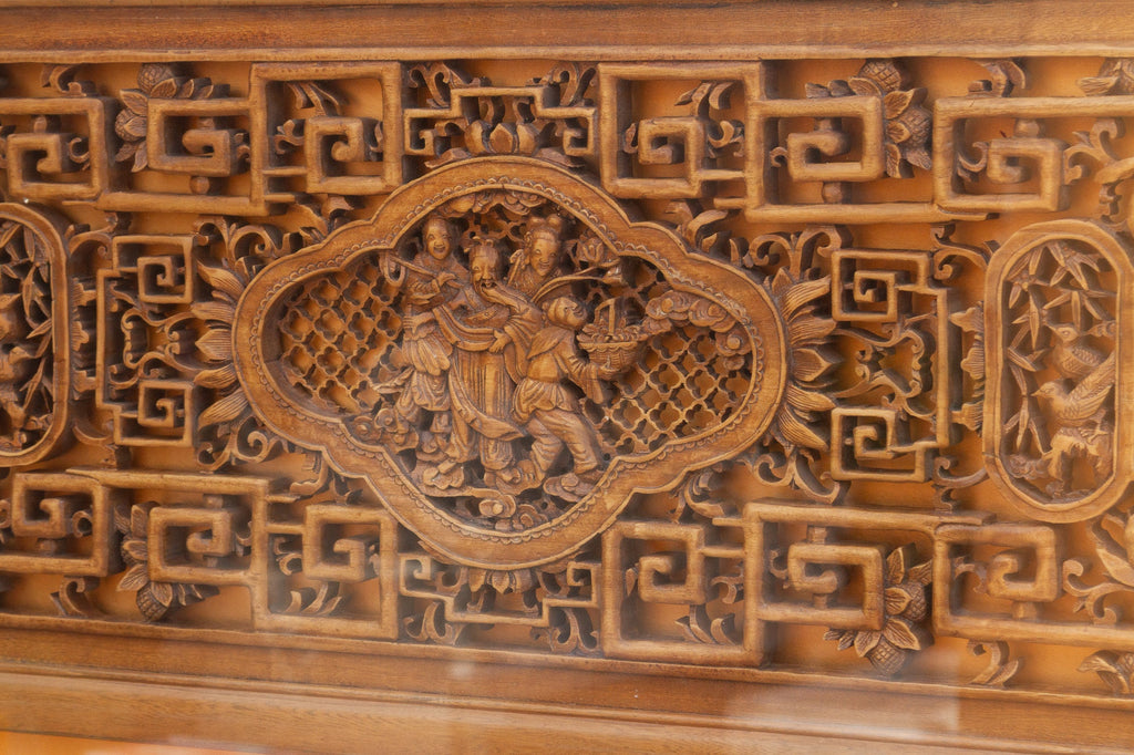 Exquisite Antique Chinese Carved Wood Panel