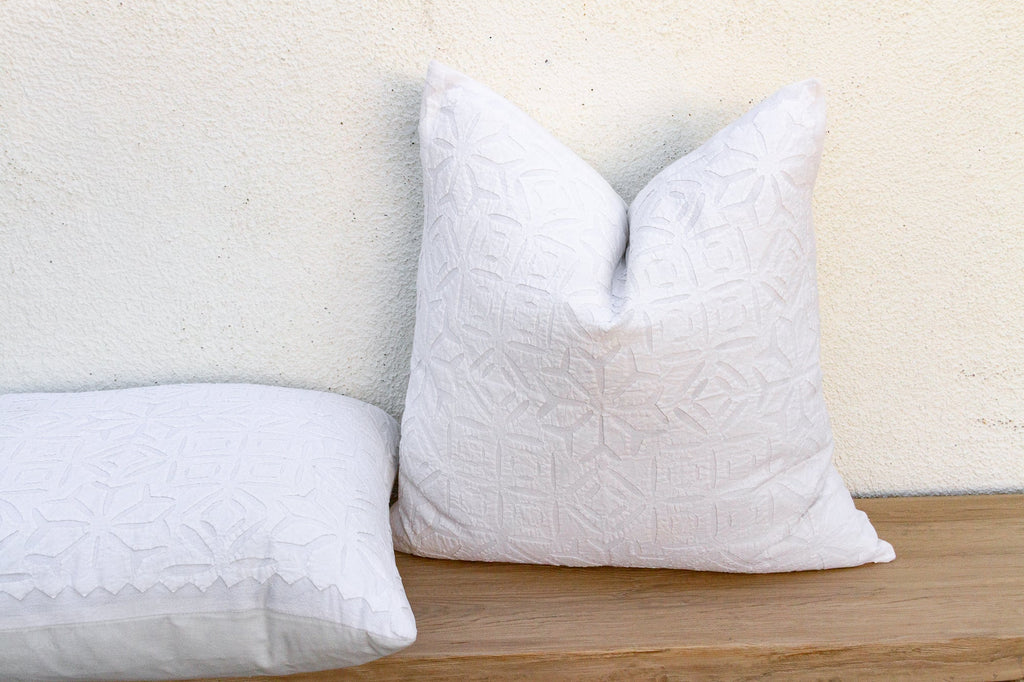 Lattice Flower, Pair of Appliqué Pillow Covers