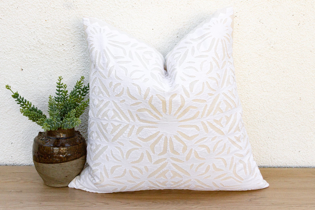 Blossom Array Appliqué Pillow Cover