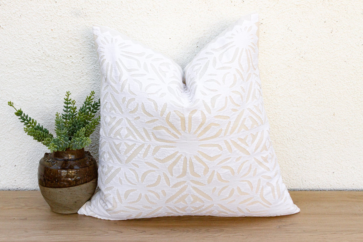 Blossom Array Appliqué Pillow Cover