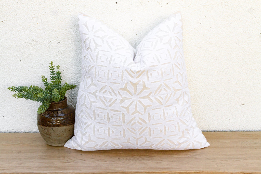 Desert Geometry Appliqué Pillow Cover