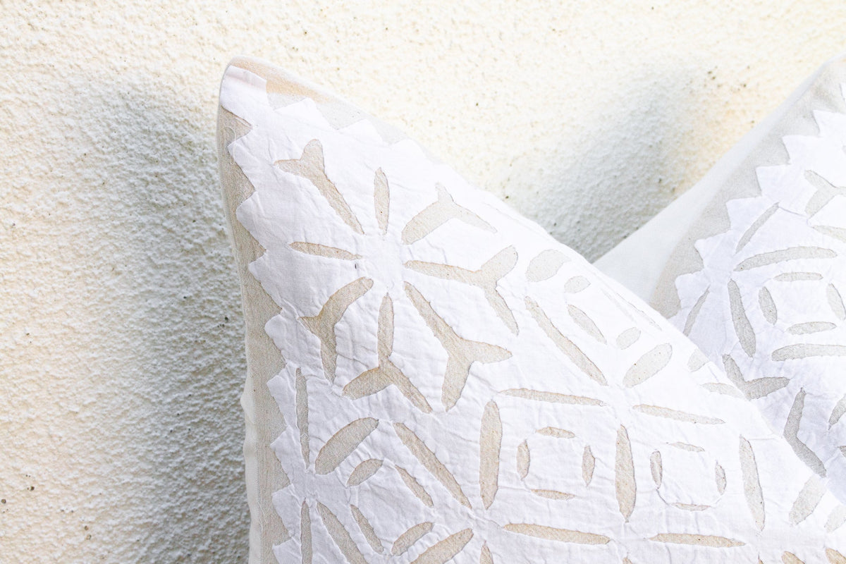 Desert Geometry Appliqué Pillow Cover