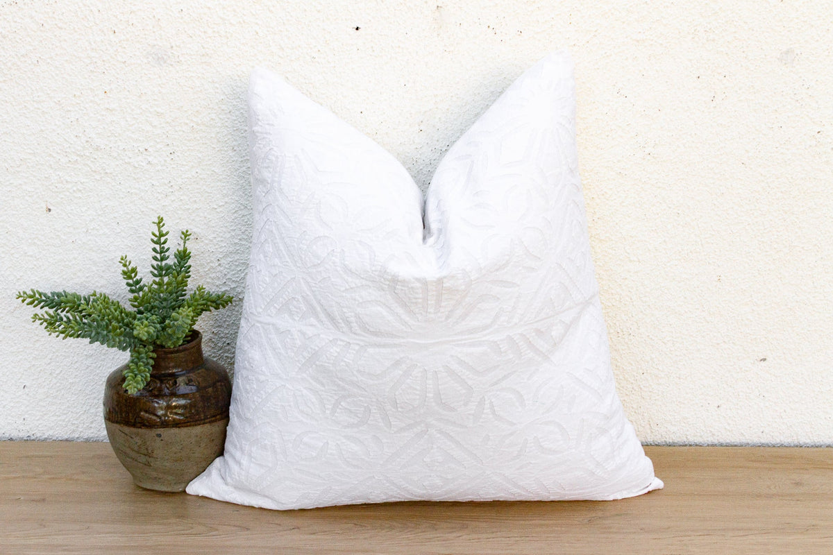 Meadow Bloom Appliqué Pillow Cover