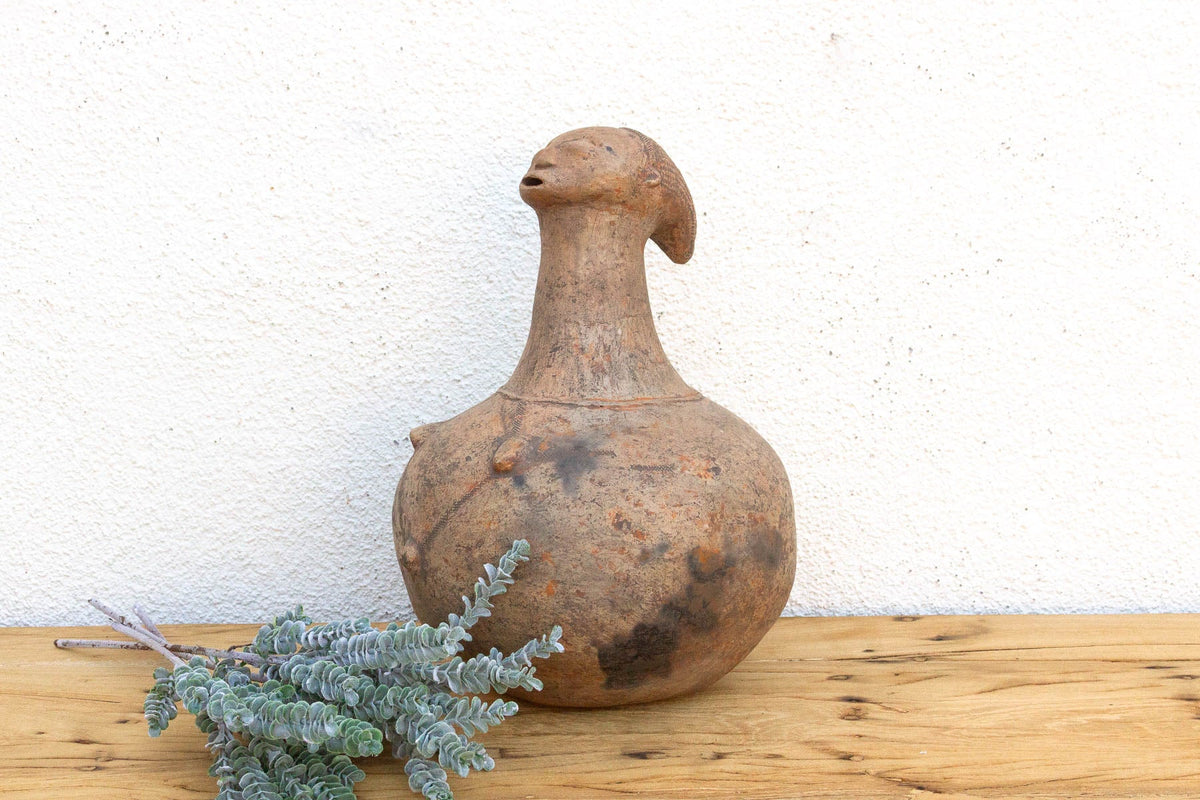 Antique Mangbetu Anthropomorphic Terracotta Vessel