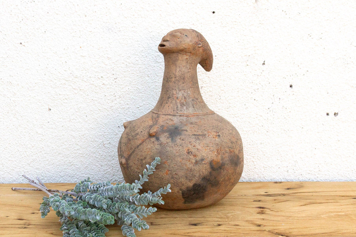Antique Mangbetu Anthropomorphic Terracotta Vessel