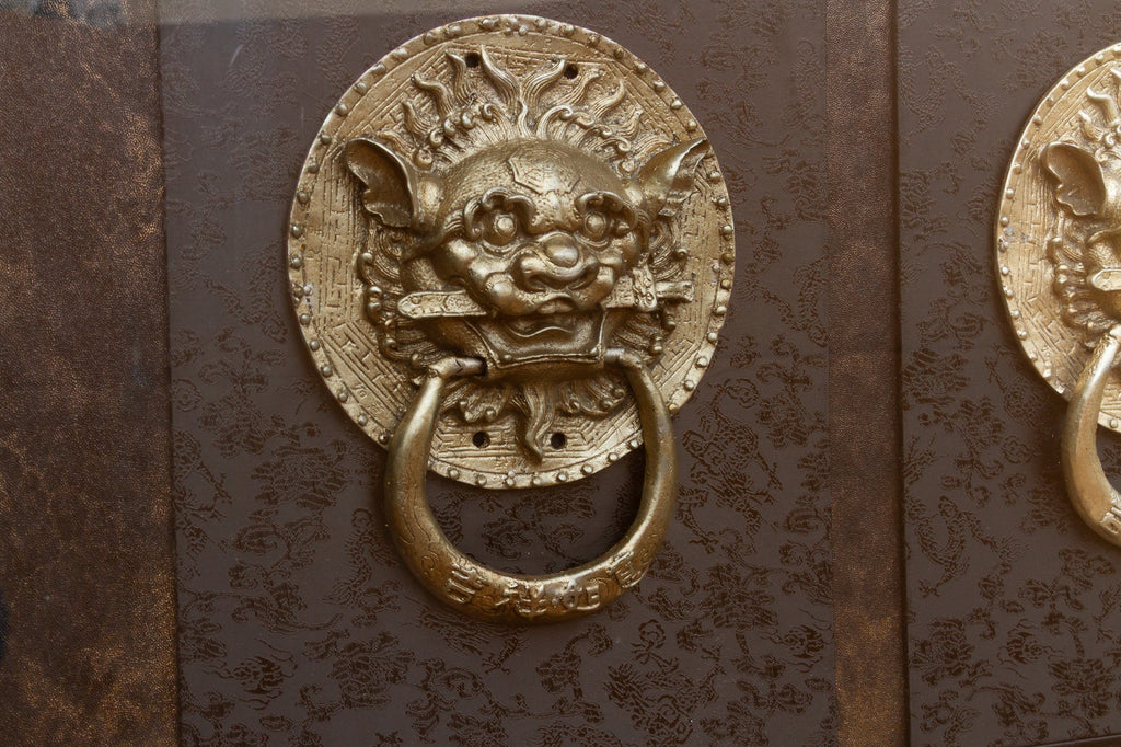 Framed Antique Lion Head Door Pulls