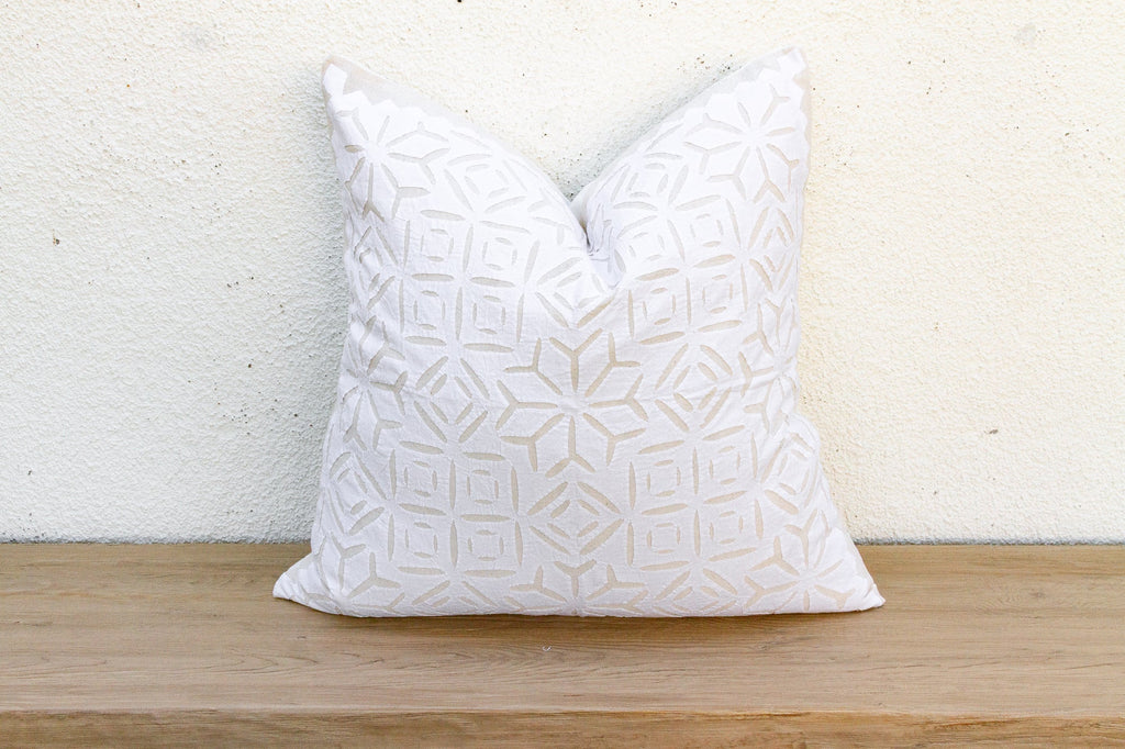 Starry Blossom Appliqué Pillow Cover