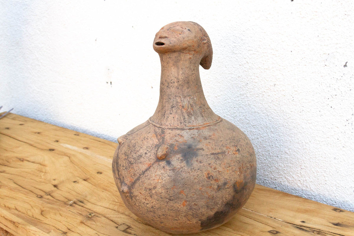 Antique Mangbetu Anthropomorphic Terracotta Vessel