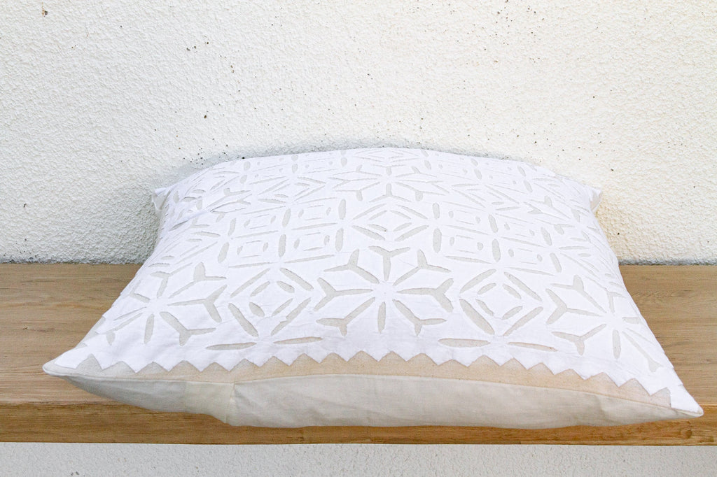Starry Blossom Appliqué Pillow Cover