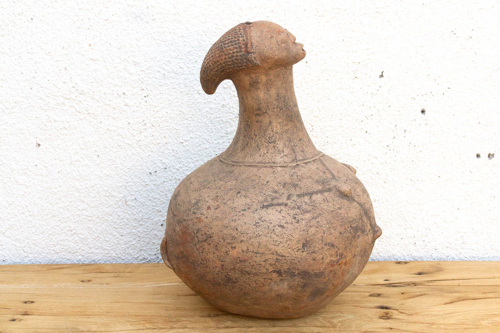 Antique Mangbetu Anthropomorphic Terracotta Vessel