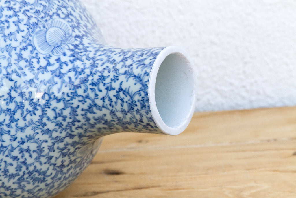 Blue & White Qinghua Floral Vase
