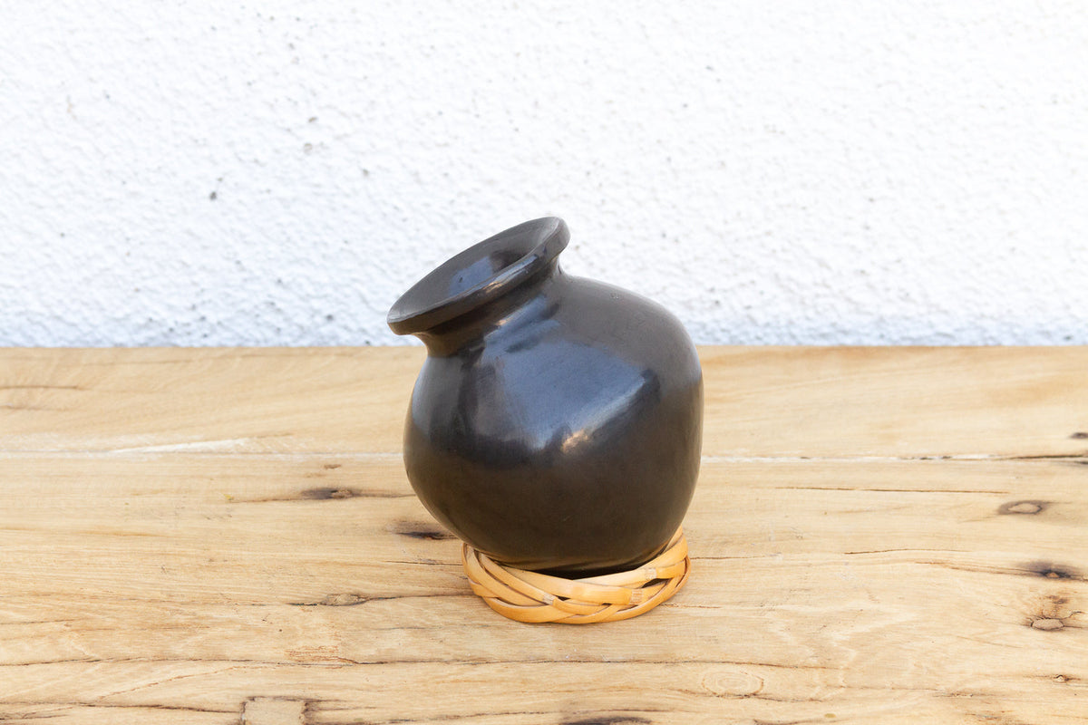 Vintage Petite Black Clay Mezcal Jug