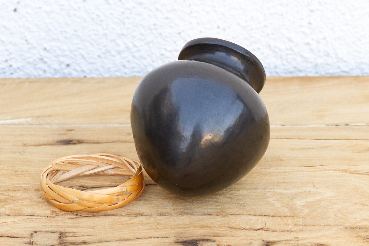 Vintage Petite Black Clay Mezcal Jug