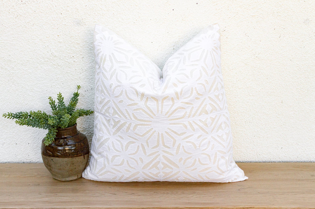 Eternal Bloom Appliqué Pillow Cover