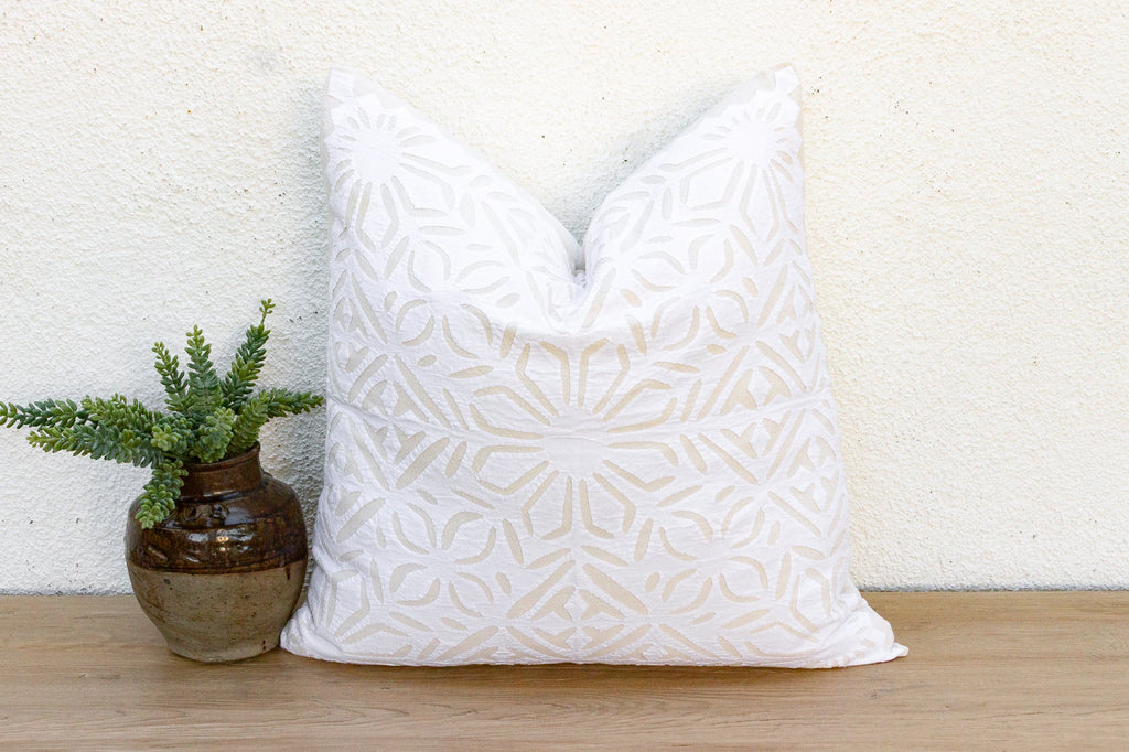 Eternal Bloom Appliqué Pillow Cover