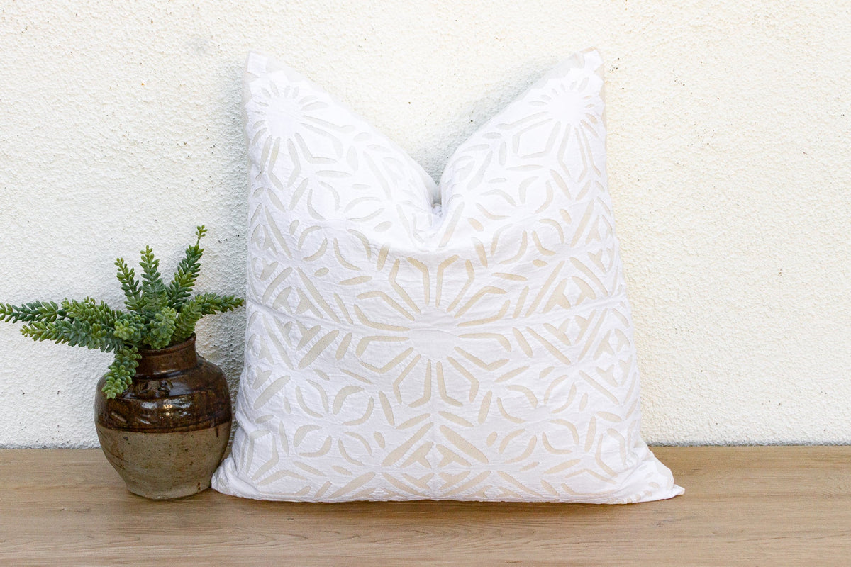 Eternal Bloom Appliqué Pillow Cover