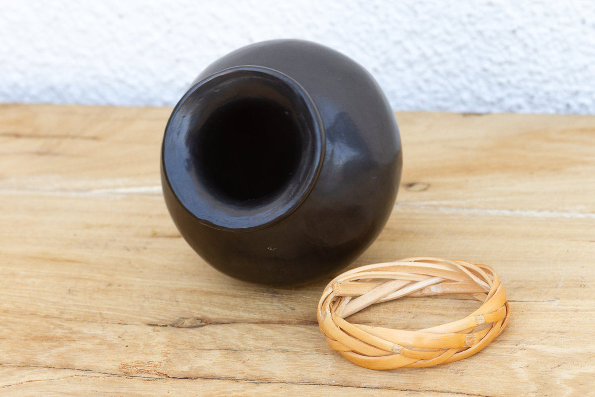 Vintage Petite Black Clay Mezcal Jug