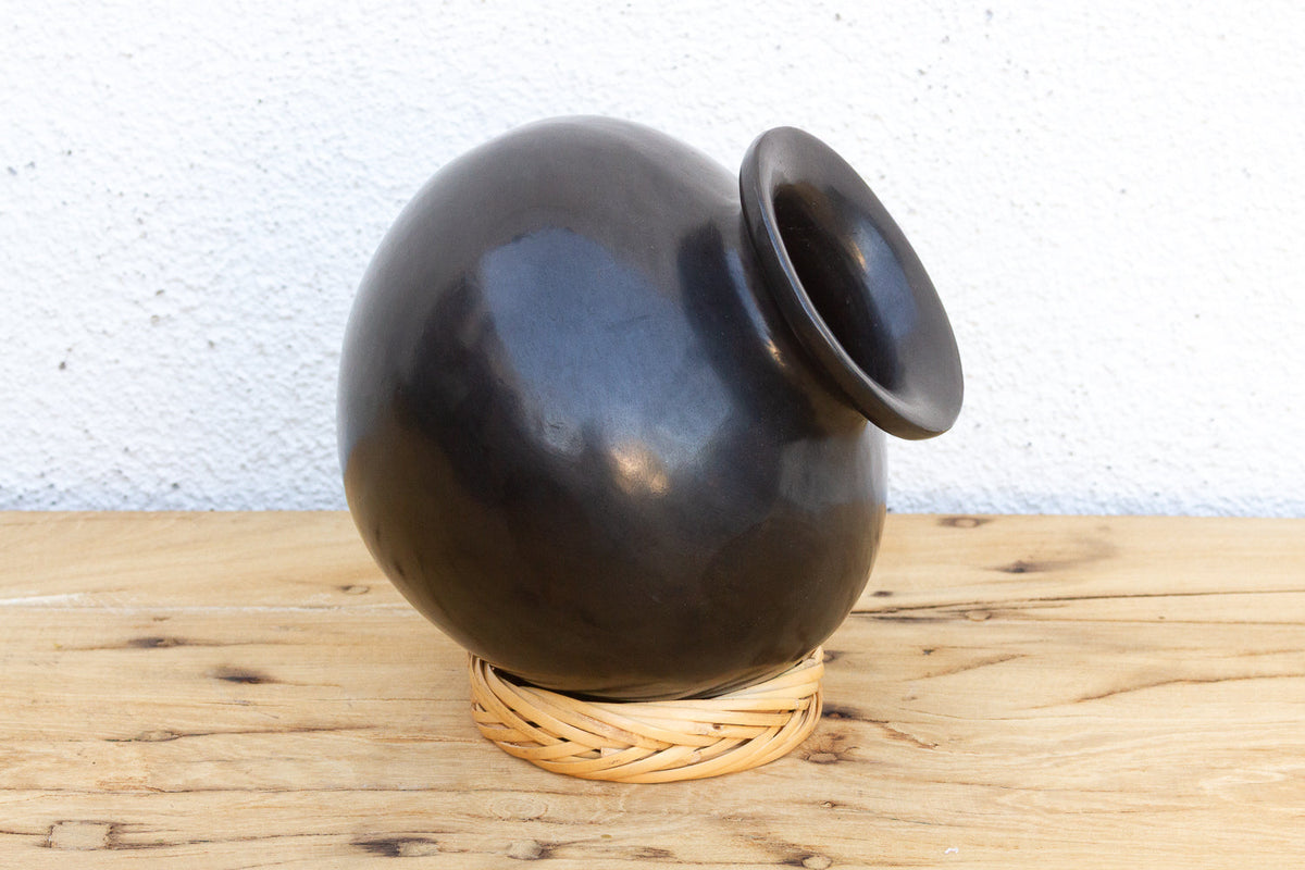 Vintage San Bartolo Black Clay Global Vessel