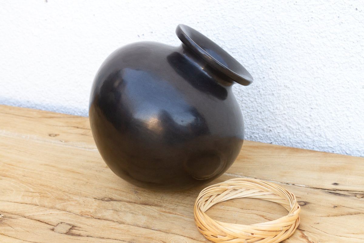 Vintage San Bartolo Black Clay Global Vessel
