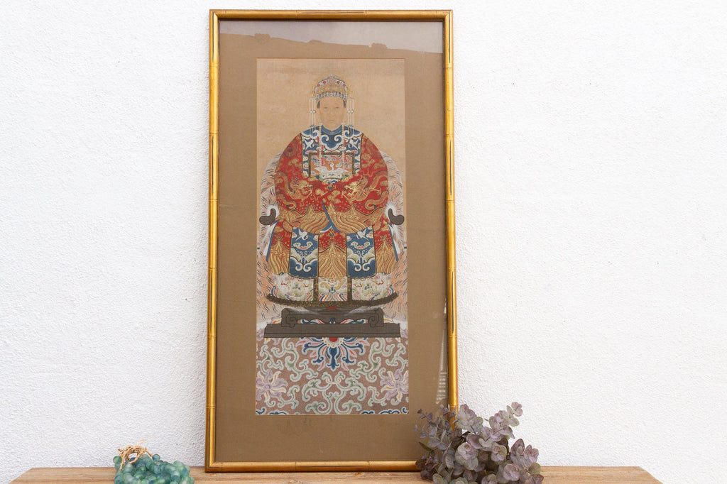 Imperial Framed Ancestor Portrait of a Court Lady