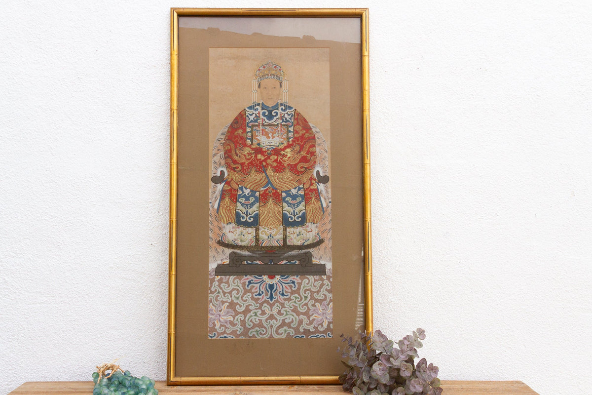 Imperial Framed Ancestor Portrait of a Court Lady