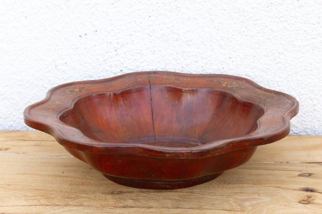 Antique Chinese Gilt Lacquer Lobed Bowl