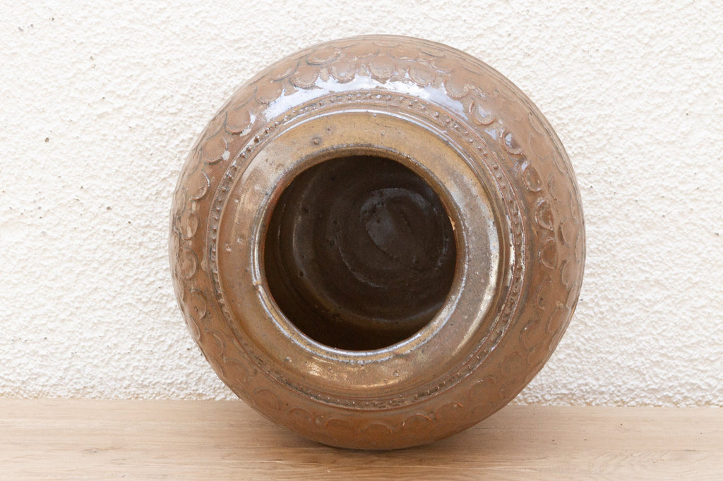 Vintage Martaban Brown Glazed Stoneware Pot